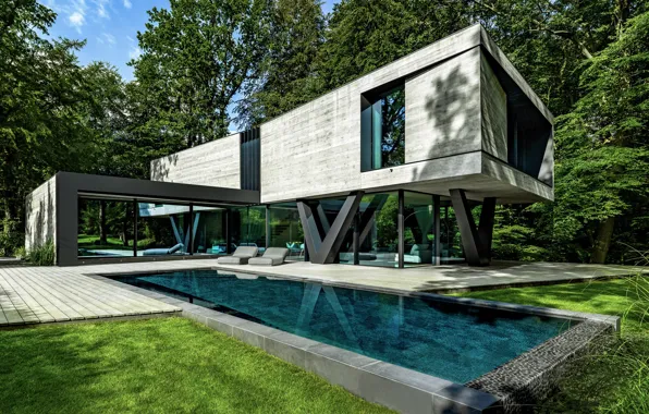Picture Villa, pool, architecture, terrace, by Hamburg Querkopf Architects, Villa NEO
