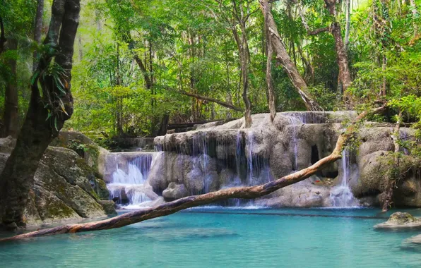 Picture forest, river, waterfall, Thailand, Thailand, Thailand Waterfall Erawan National Park