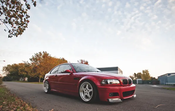 Picture BMW, Autumn, E46, Road, Leaves, M3