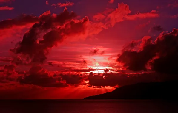 Picture Sky, Landscape, Sunset, Cloud, Scarlet