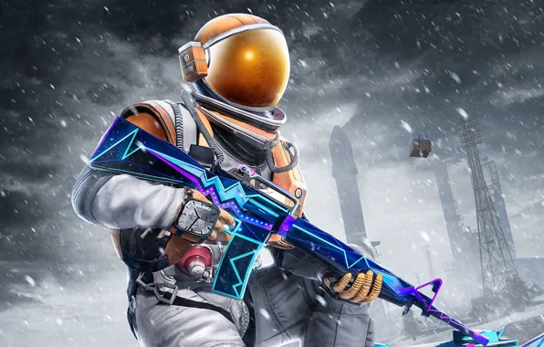 Picture winter, snow, weapons, the suit, PlayerUnknown's Battlegrounds