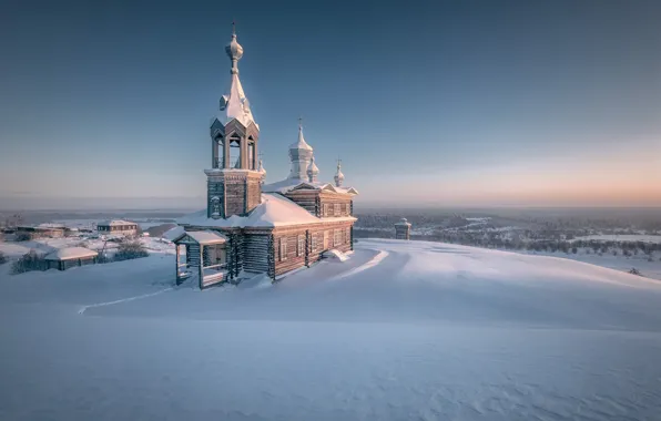 Picture winter, snow, Church, the snow, Russia, Perm Krai, Andrei, Церковь Илии Пророка, Чердынь