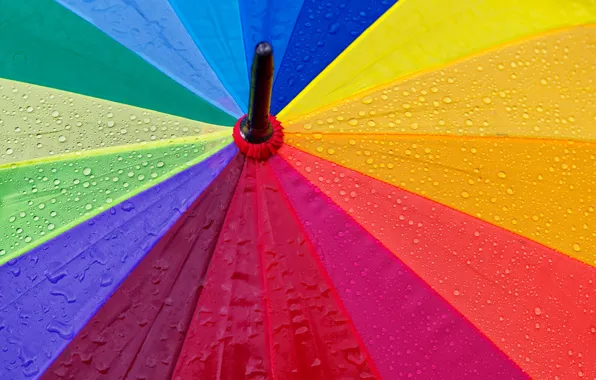Picture colorful, rainbow, wet, rain, close-up, umbrella, macro, textures, blur, drops, droplets, 5k hd background