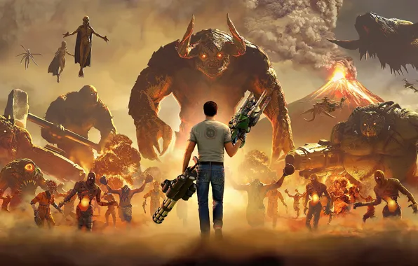 Picture the game, monsters, guy, Serious Sam 4: Planet Badass