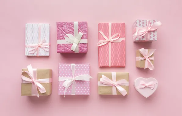Picture background, pink, gifts