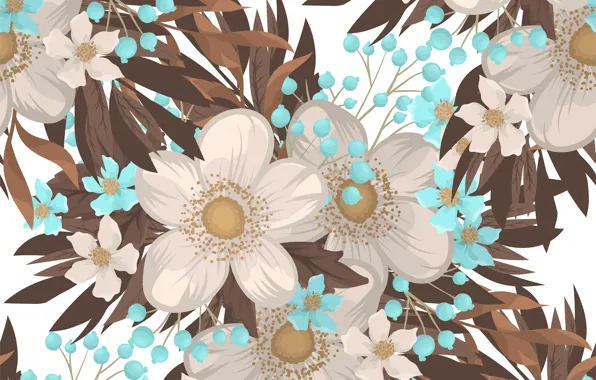 Picture flowers, background, flower, vintage, background, pattern, seamless