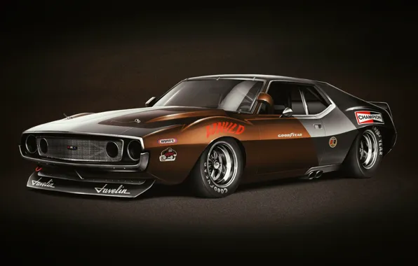 Picture 1971, Car, Art, Retro, Transport & Vehicles, AMC Javelin, WNVLD, Andreas Wennevold, by Andreas Wennevold, …