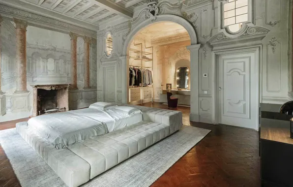 Picture style, room, interior, fireplace, bedroom, by Sammarroo Architecture Studio, Villa Rinascimentale Sulle Colline di Firenze
