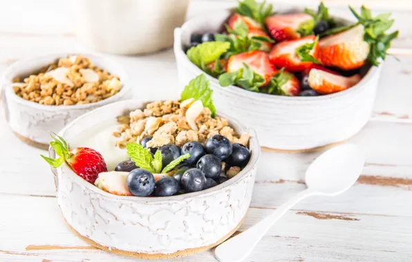 Picture berries, Breakfast, yogurt, granola