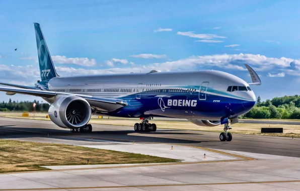 Picture The plane, Liner, Engine, Boeing, WFP, Boeing 777, Airliner, Chassis, Boeing 777X, General Electric GE9X, …