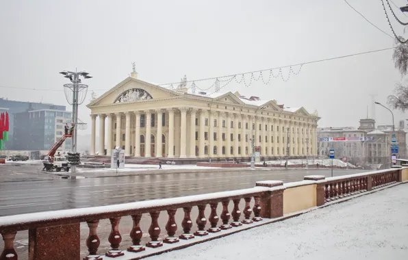 Picture Belarus, Minsk, Winter in the city, Дворец профсоюзов