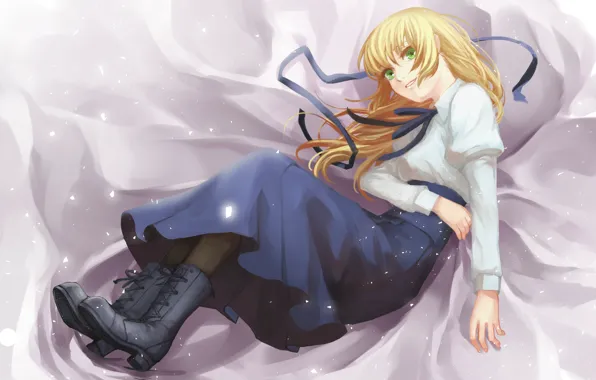 Picture girl, fabric, lies, boots, the saber, Artoria Pendragon, Fate stay night, Fate / Stay Night