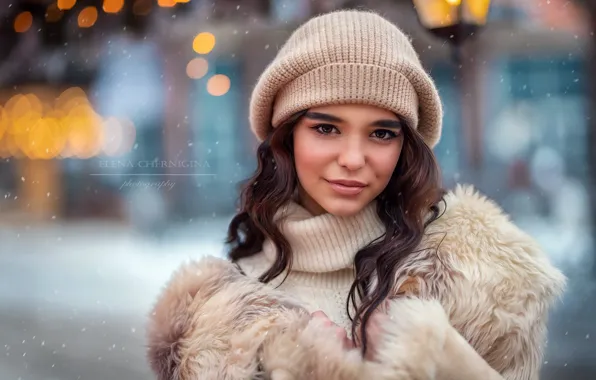 Picture winter, girl, portrait, Елена Чернигина