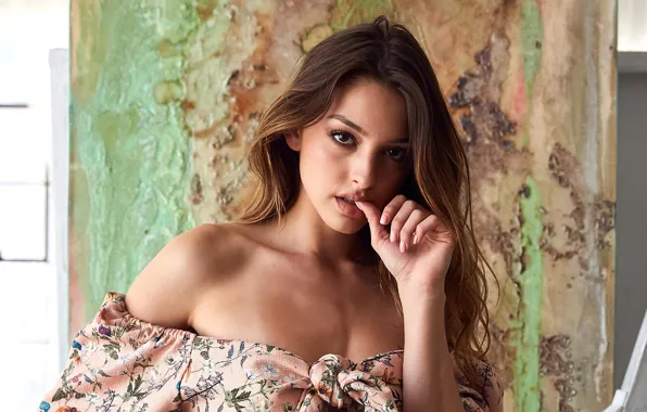 Picture look, girl, face, sexy, pose, model, makeup, lips, beauty, Celine Farach