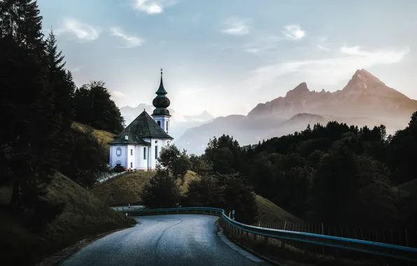 Picture mountains, Alps, Church
