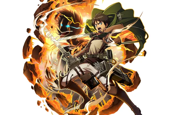 Picture Shingeki No Kyojin, Eren Yeager, Attack of the titans