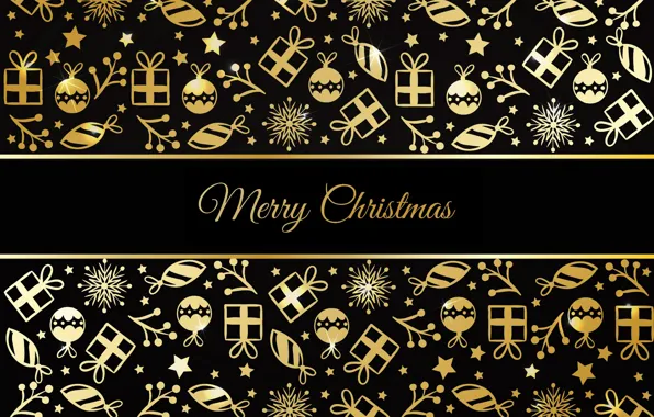 Picture decoration, gold, pattern, New Year, Christmas, golden, black background, Christmas, background, pattern, New Year, decoration, …