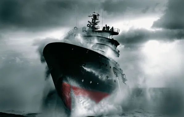 Picture Wave, Storm, The ship, Nose, Tank, Tug, Bourbon, Tug, Bee, Salvage tug, Group Bourbon, Rescue …