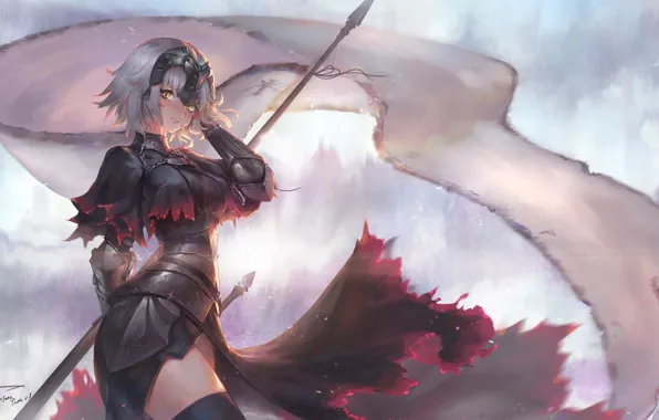 Picture girl, anime, art, fate/grand order, eanne d'arc alter, The destiny of a great campaign