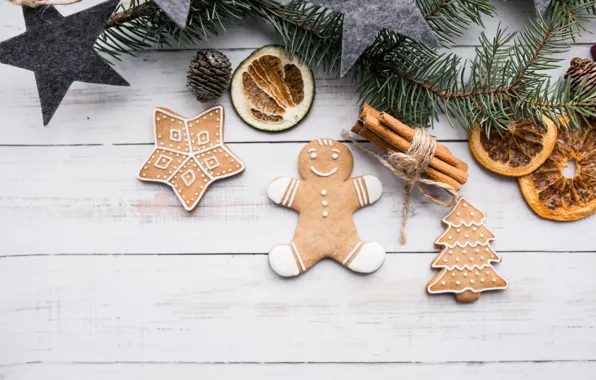 Picture decoration, New Year, cookies, Christmas, Christmas, wood, New Year, cookies, decoration, Merry, fir tree, fir-tree …