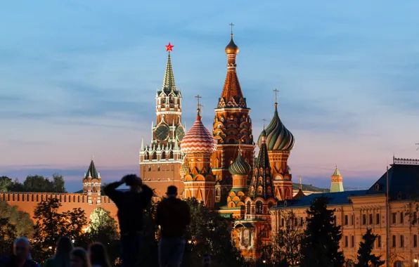 Picture Sunset, The evening, The city, Moscow, The Kremlin