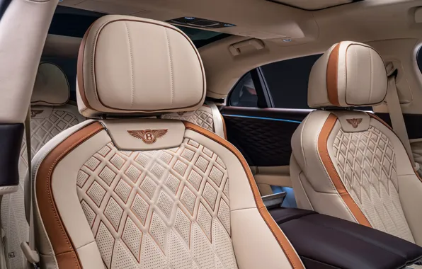 Picture interior, Bentley, logo, luxury, embroidery, exterior, finish, dressing, handmade, Flying Spur Hybrid, Odyssean Edition, автомобильные …