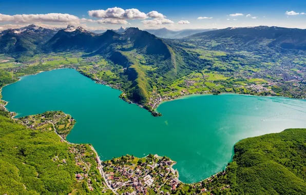 Picture mountains, lake, Switzerland