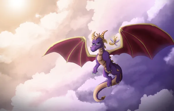 Picture The sky, Figure, The game, Fantasy, Dragon, Art, Characters, Game Art, Spyro, Spyro the Dragon, …