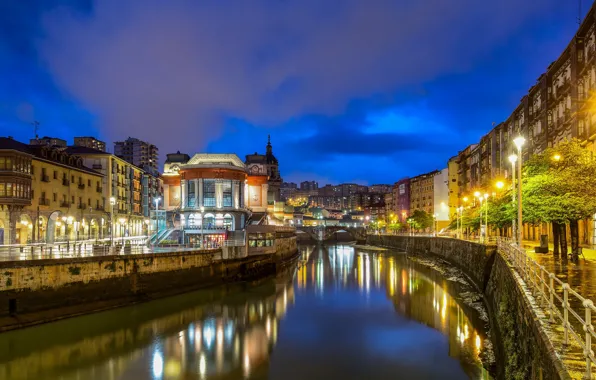 Picture lights, the evening, Spain, Bilbao
