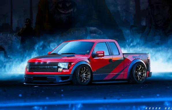 Picture Ford, Red, Car, Style, Concept Art, Environments, RAPTOR, Matija Keser, Transport & Vehicles, by Matija …
