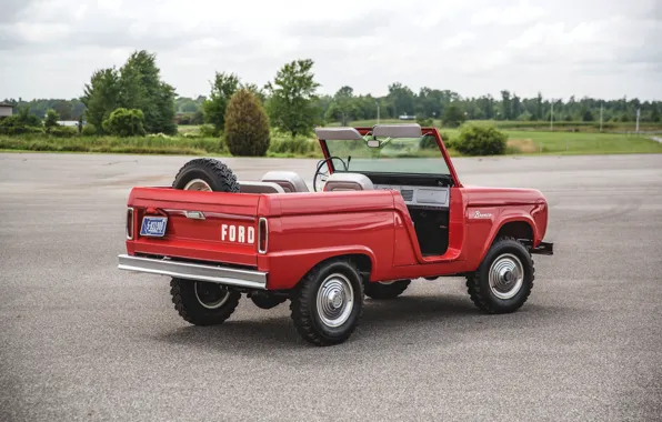 Picture red, Roadster, Ford, back, 1966, Bronco