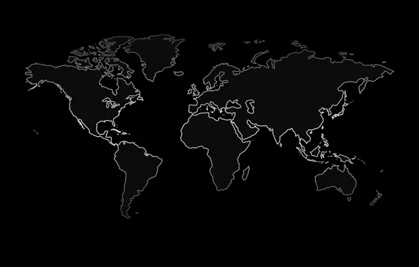 Picture earth, the world, black background, world map, metallic luster