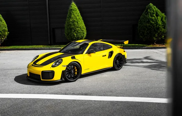 Picture Porsche, Green, GT2, Yellow, VAG, Asphalt