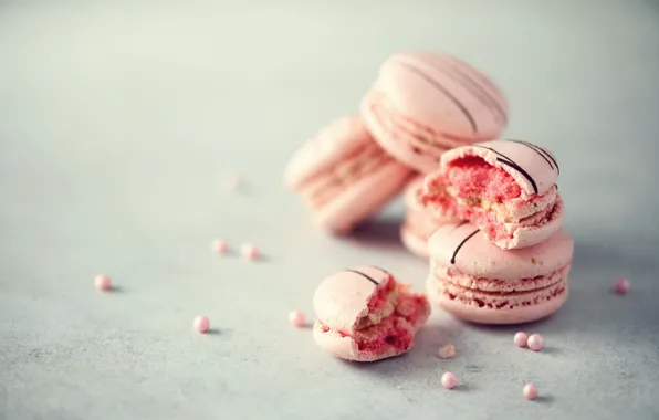 Picture cookies, pink, macaroon, almond, Pasta