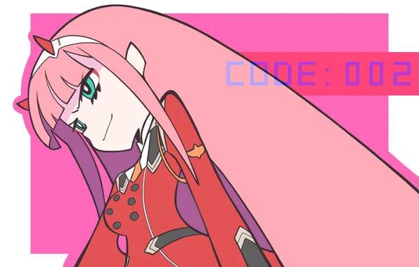 Picture girl, horns, pink hair, 002, Darling In The Frankxx, Cute in France, Zero Two
