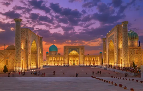 Picture area, mosque, the dome, Uzbekistan, Samarkand