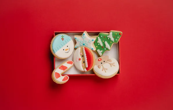 Picture holiday, box, new year, cookies, Happy New Year, figures, happy new year, Merry Christmas, Laura …