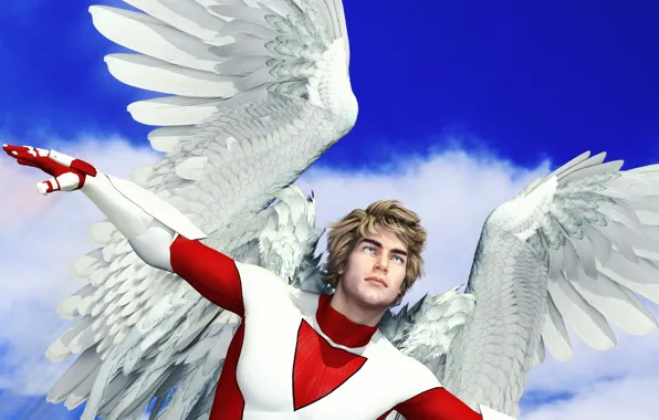 Picture wings, angel, guy, flies