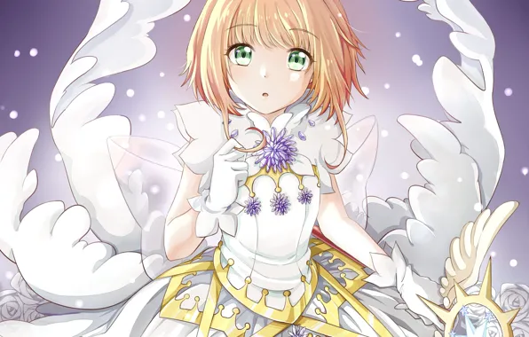 Picture look, angel, girl, Card Captor Sakura, Sakura - collector cards
