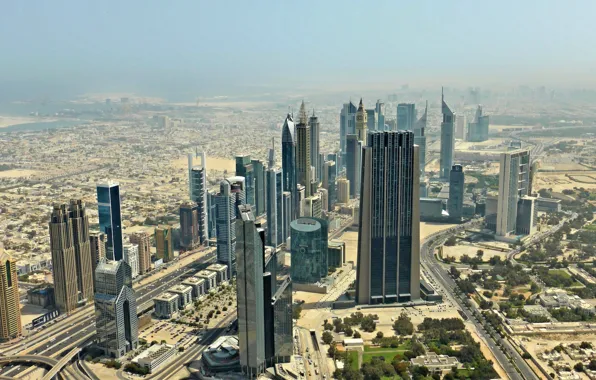 Picture haze, Dubai, skyscrapers, UAE