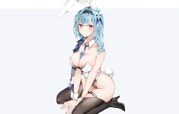Picture girl, sexy, Anime, boobs, bunny, cute, sitting, bunny girl, usagi
