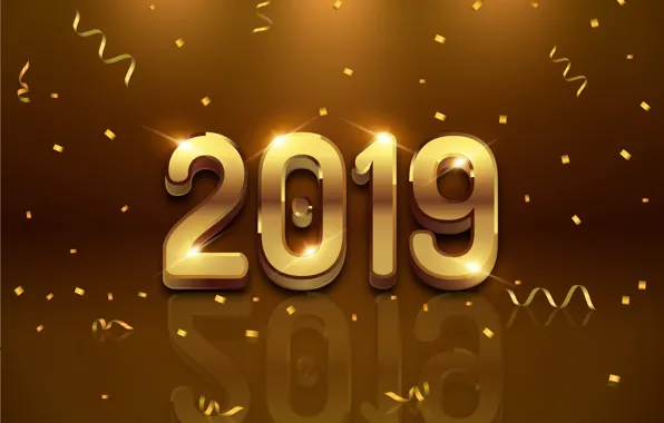 Picture background, gold, New Year, figures, golden, black, background, New Year, Happy, sparkle, 2019