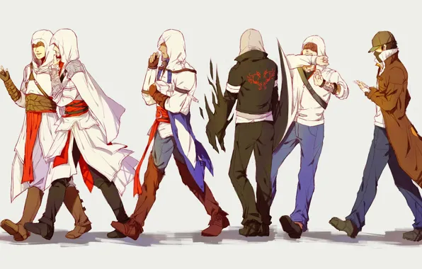 Picture background, art, guys, Assasin's Creed