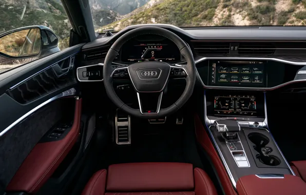 Picture Audi, interior, sedan, salon, Audi A6, 2020, Audi S6, US-version