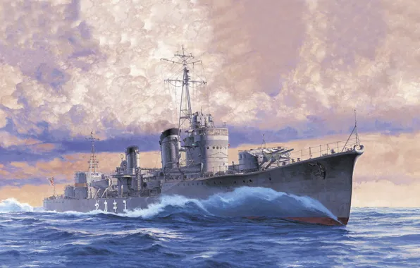Picture Japan, destroyer, IJN, destroyer, Yukikaze, Koike Shigeo