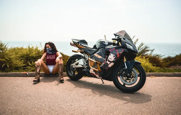 Picture Girl, Honda, Motocycle, Bandana, cbr600rr-r
