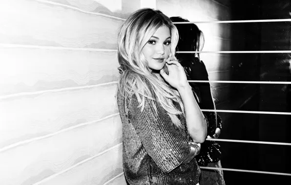 Picture look, girl, photo, hair, black and white, Olivia Holt