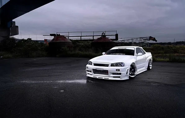 Picture GT-R, Clouds, Sky, Skyline, R34