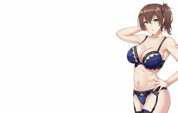 Picture girl, sexy, lingerie, bra, cleavage, panties, brown hair, boobs, anime, beautiful, short hair, pretty, erotic, …