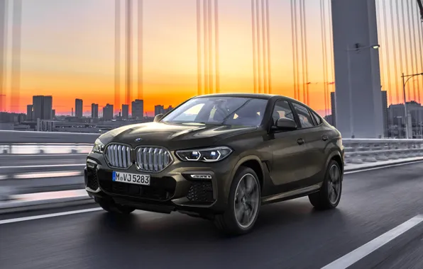 Picture sunset, BMW, BMW X6, crossover, 2019, M50i